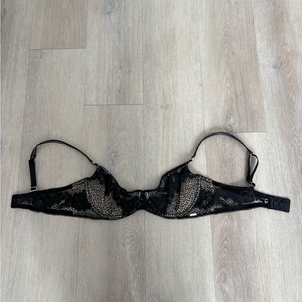 UnVeiled Womens Bra 38C Black Nude Lavender Lace Unlined Sexy Lightweight